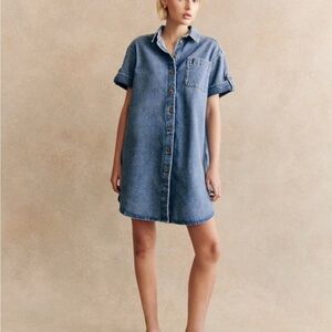 Sezane Blue Denim Shirt Dress - Ana Dress